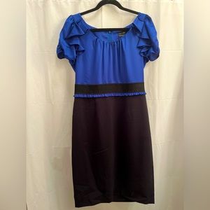 Max & Cleo Blue and Black Dress, Size 10/12